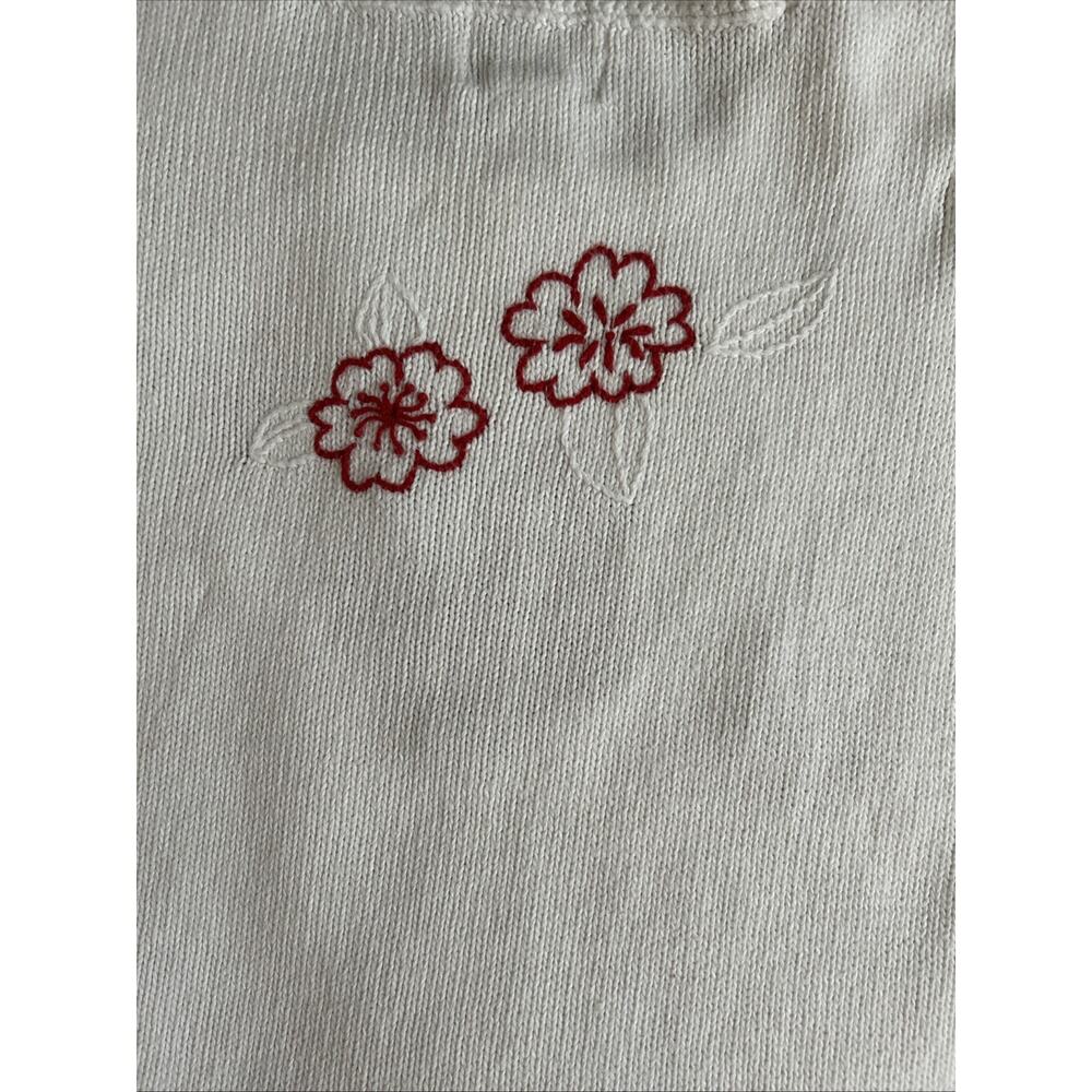 Christopher & Banks Women's L White Hand Embroidered Floral Tank Top - Picture 10 of 14